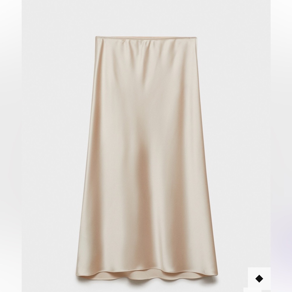 Mango SET Cream Pearl Satin Skirt and Top - Picture 3 of 11